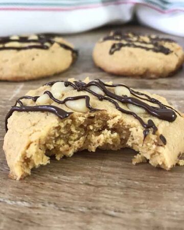 Eat one of the keto coconut flour peanut butter cookies.
