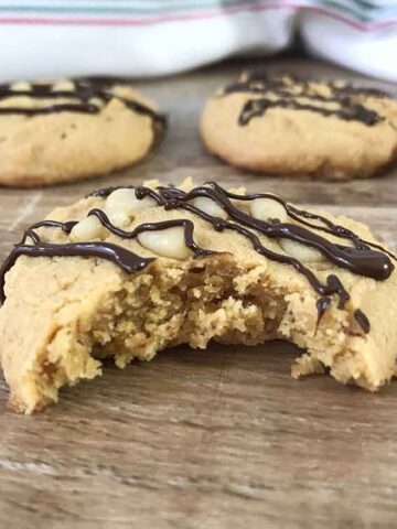 Eat one of the keto coconut flour peanut butter cookies.