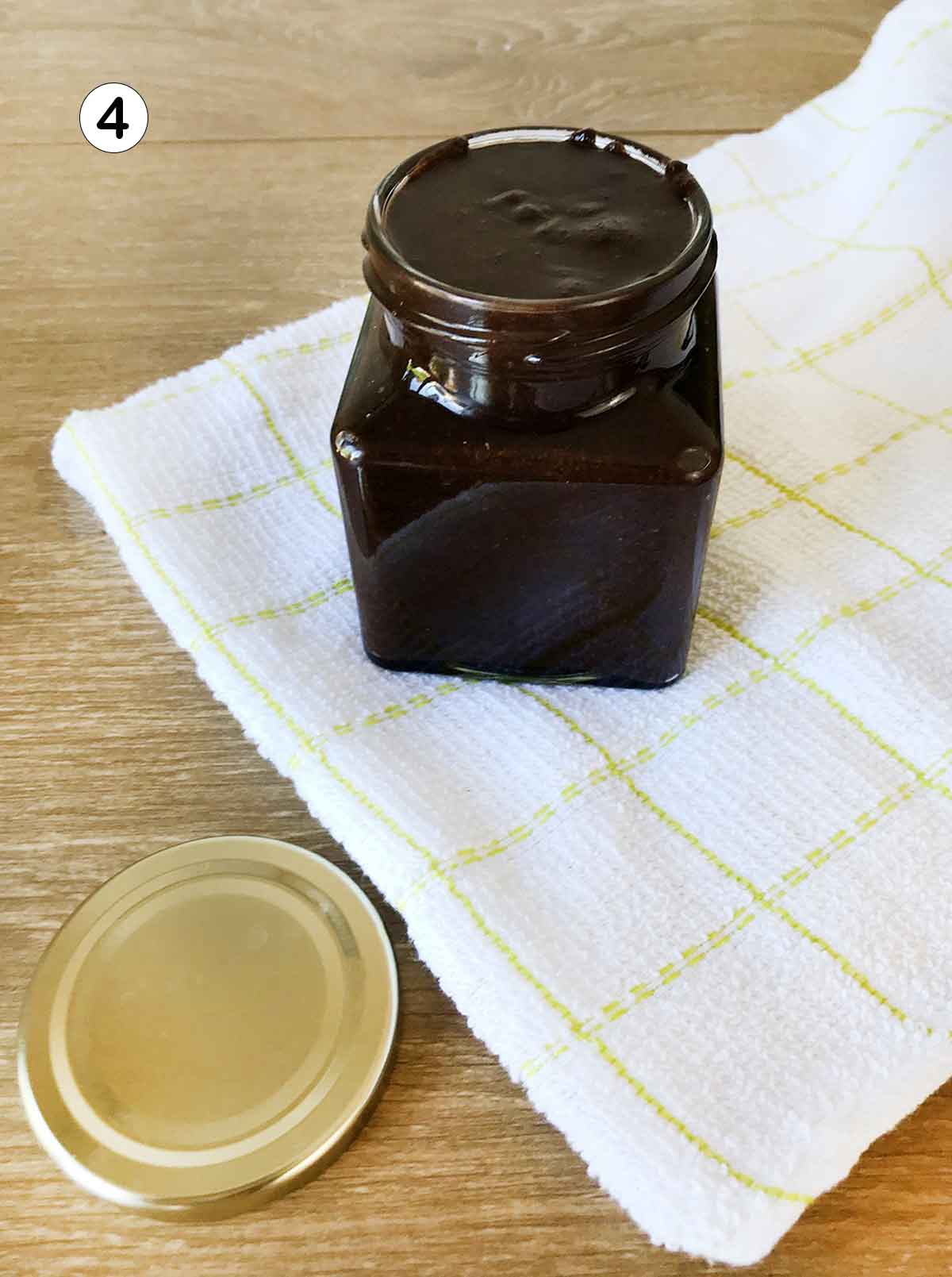 sugar free keto homemade Nutella in a glass jar.