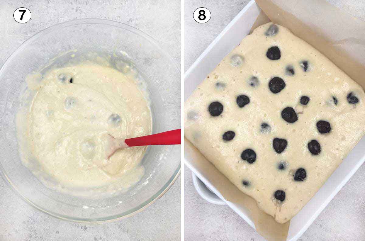 Pour the batter into the pan, top with remaining cherries.