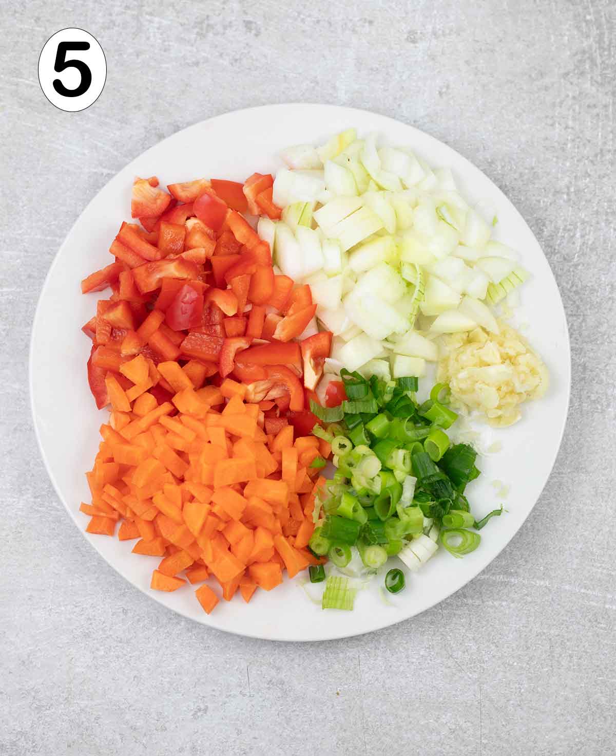 Peeled and chopped all the vegetables.