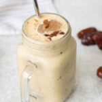 Palm Springs date shake topped Medjool date chunks and ground cinnamon.