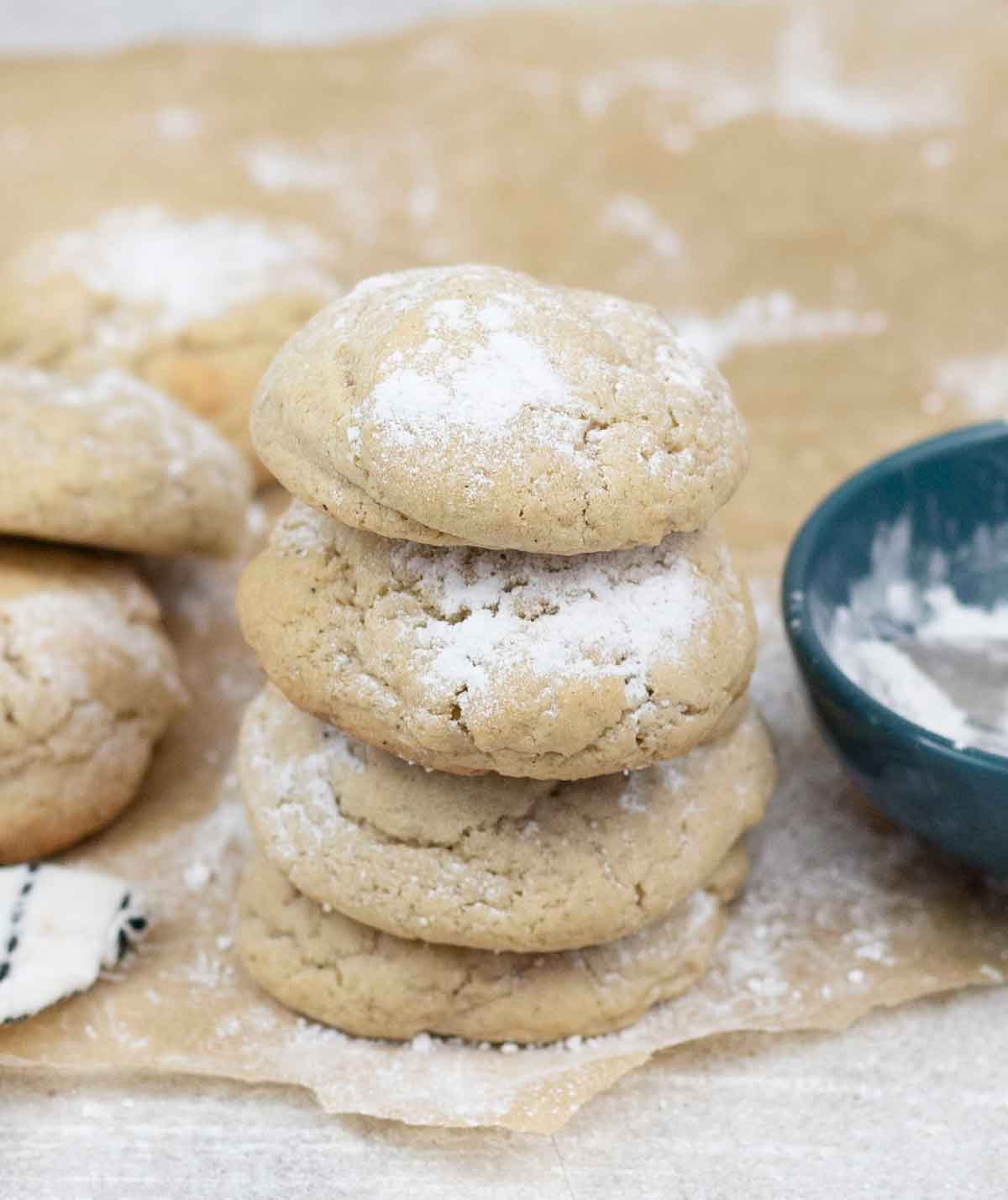 nutmeg cookies on top of each others.