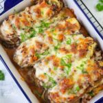 Roasted Eggplant Lasagne in a baking pan.