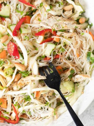 Vietnamese Chicken Noodle Salad in a large bowl.