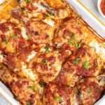 baked bbq chicken legs in a baking pan.