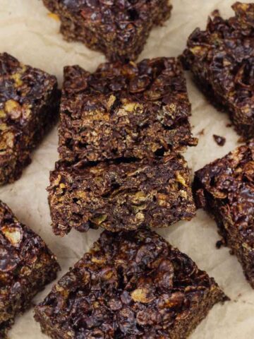 chocolate cracknell slices on the table.