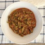 Green Beans In Tomato Sauce in a bowl.