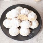 Danish Wedding Cookies in a serving plate.