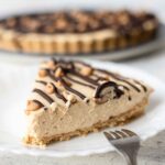 Classic Peanut Butter Pie topped with Reese's peanut butter chips and chocolate.