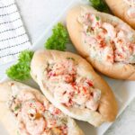 Shrimp Salad Sandwiches in a plate.