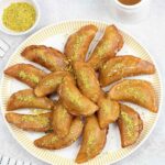 Qatayef (Atayef) in a serving plate.