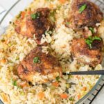 one pan baked chicken and rice.