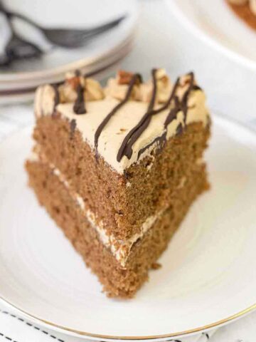coffee cake with coffee cream frosting.